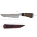 Faca De Churrasco 8'' Inox Cabo De Madeira Chifre Com Bainha