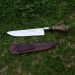 Faca De Churrasco 8'' Inox Cabo De Madeira Chifre Com Bainha