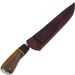 Faca De Churrasco 8'' Inox Cabo De Madeira Chifre Com Bainha