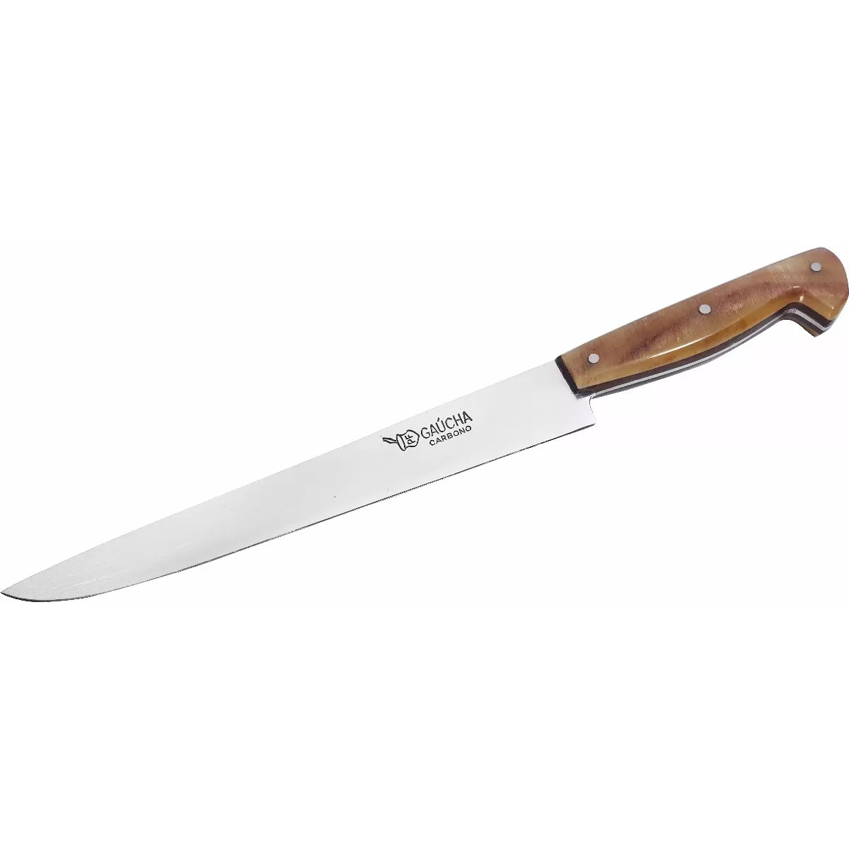 Faca Estilo Formiga Aço Carbono 8'' Cabo Chifre Bainha Couro
