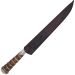 Faca Gaúcha para Churrasco 10'' Cabo Rabo de Tatu Aço Carbono 1070 e Bainha Couro