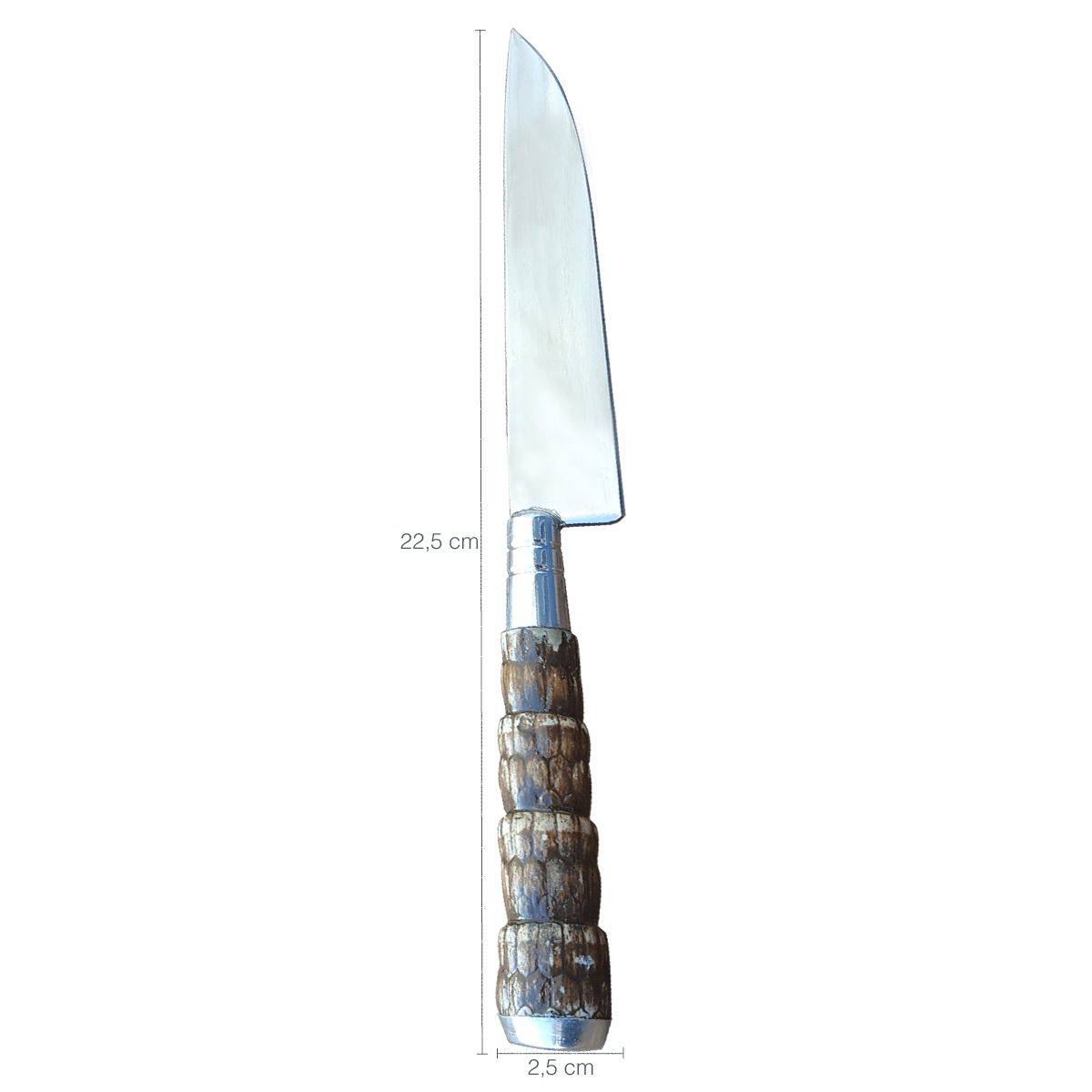 Faca N 5 Aço Inox Cabo Rabo De Tatu E Bainha Couro Churrasco