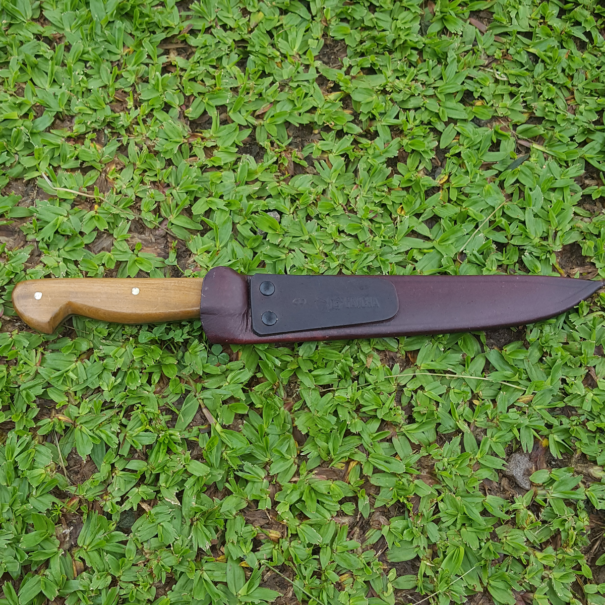 Faca Para Churrasco 8” Aço Inox Cabo De Madeira E Bainha