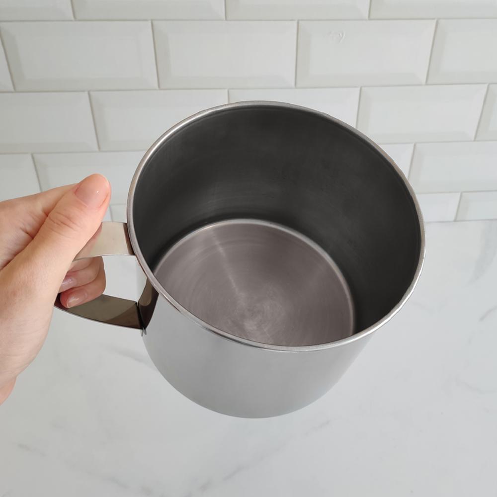 Fervedor De Aço Inox Com Alça 2 Litros Caneca Leiteira Grand