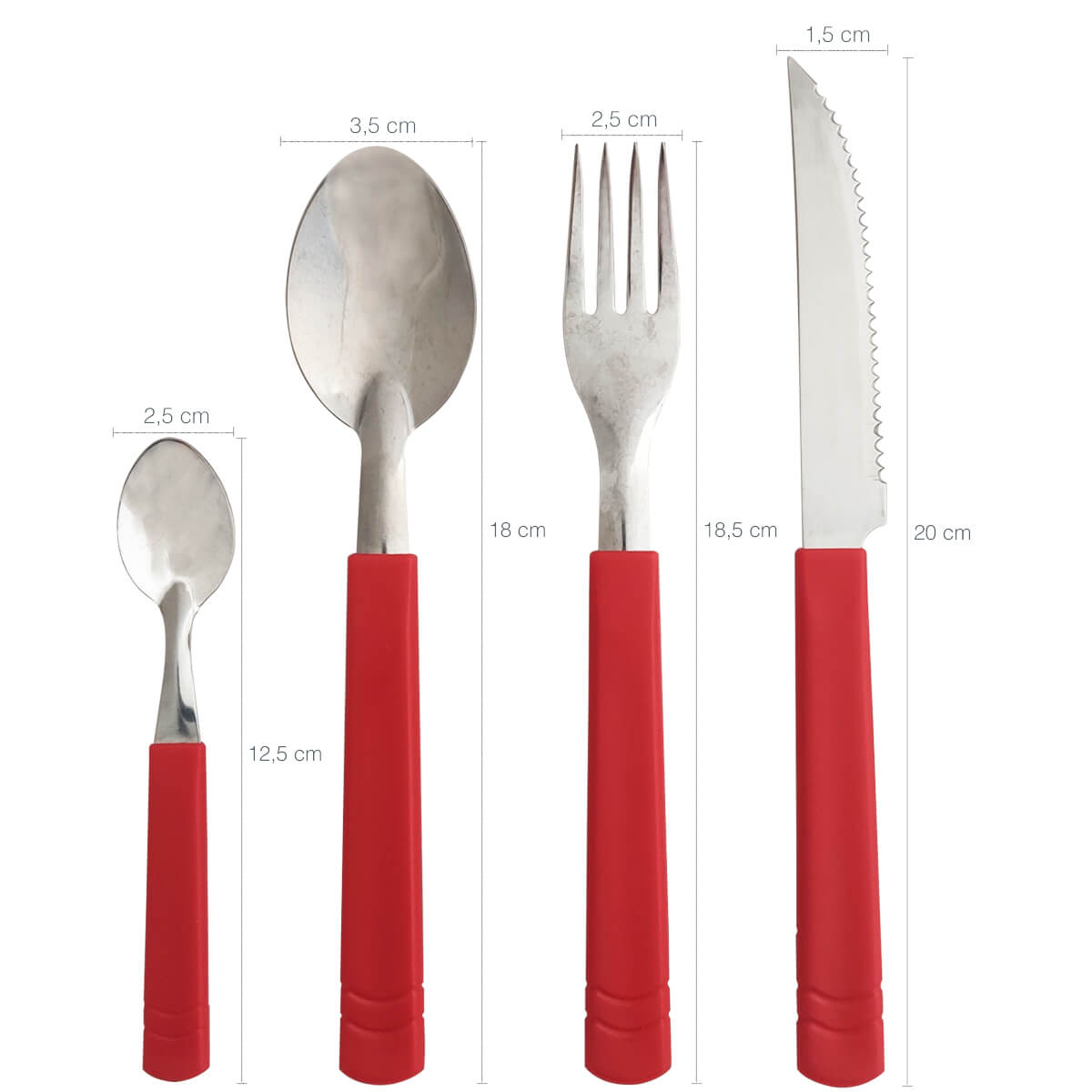 Jogo de Talheres Faqueiro 20 Peças No Pote Inox Taumer Vermelho