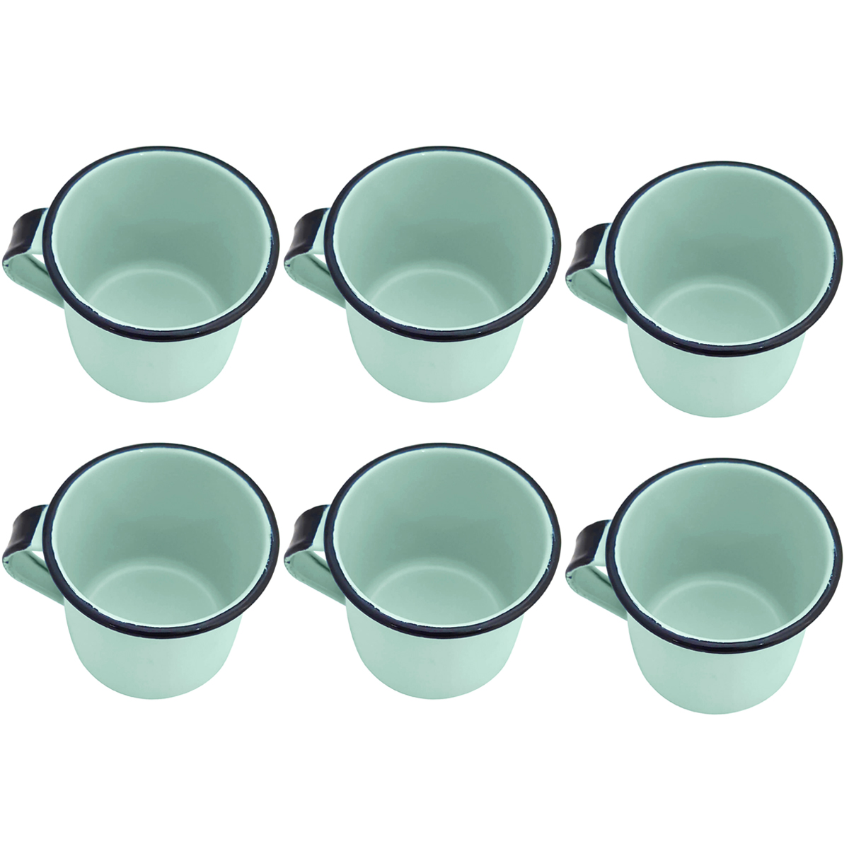 Jogo de Xícaras Café Caneca Esmaltada 400ml Caneca de Agata Verde Baby