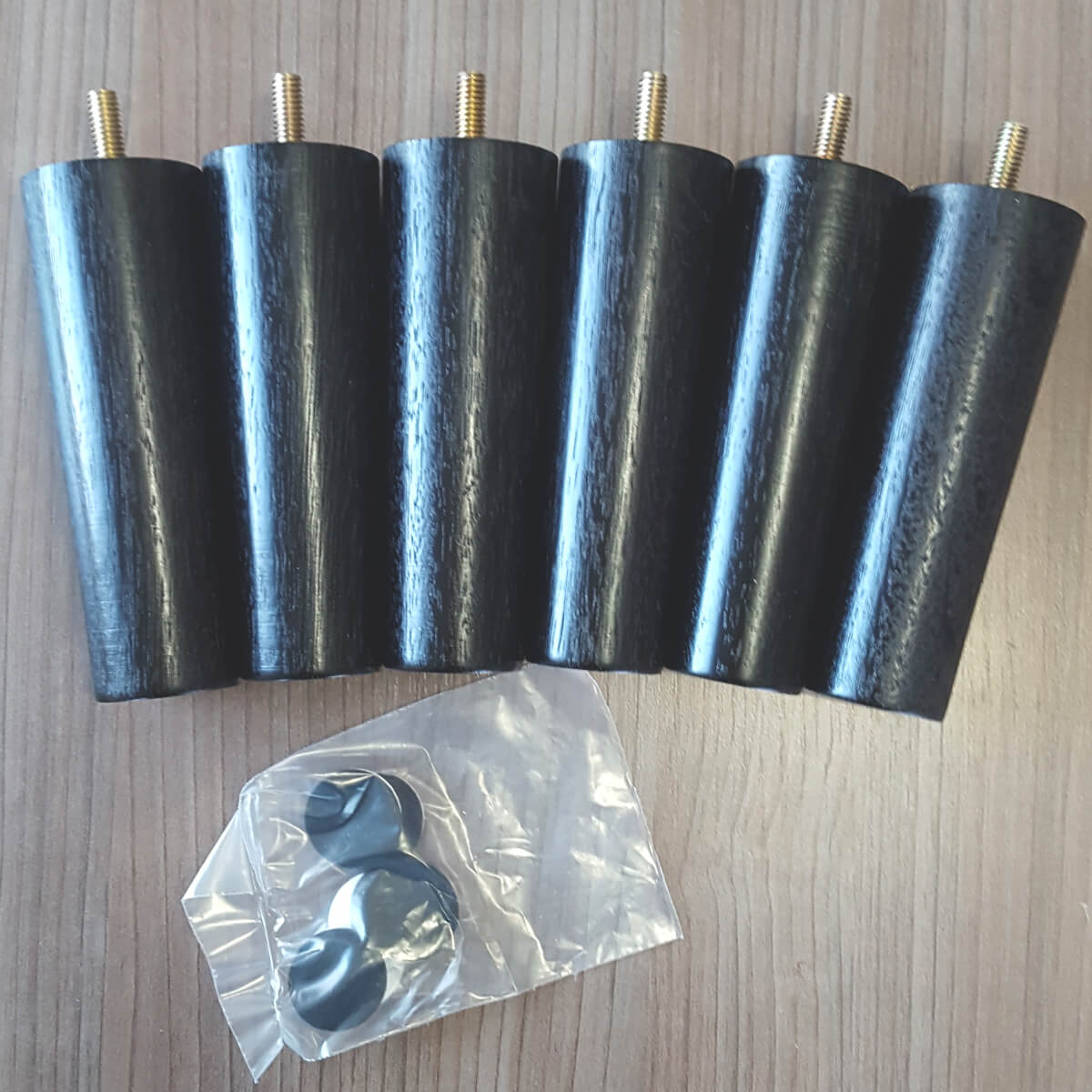Kit 12 Pés Para Cama Box Baú Solteiro Casal Pé Para Moveis 13cm Preto