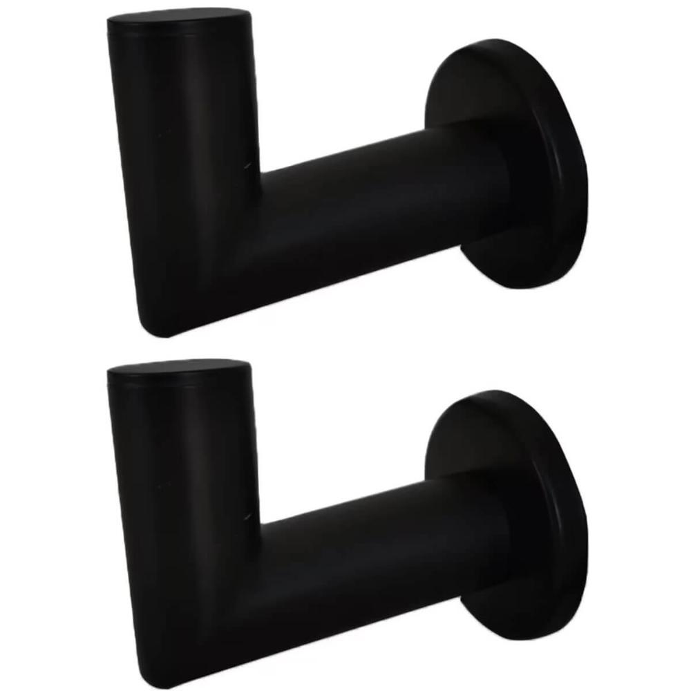 Kit 2 Cabideiros em Aço Inox Preto Gancho Porta Toalha Parede Cabide Hortência