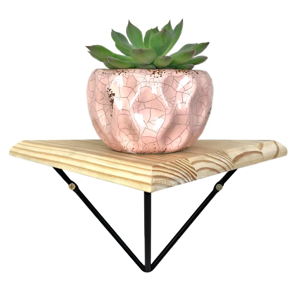Kit 4 Mãos Francesas Pequenas Triangulares Suportes Aramados Estilo Industrial Preto Fosco