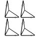 Kit 4 Mãos Francesas Pequenas Triangulares Suportes Aramados Estilo Industrial Preto Fosco