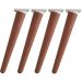 Kit 4 Pés de Madeira 30cm Inclinados com Adaptadores Brancos para Poltronas