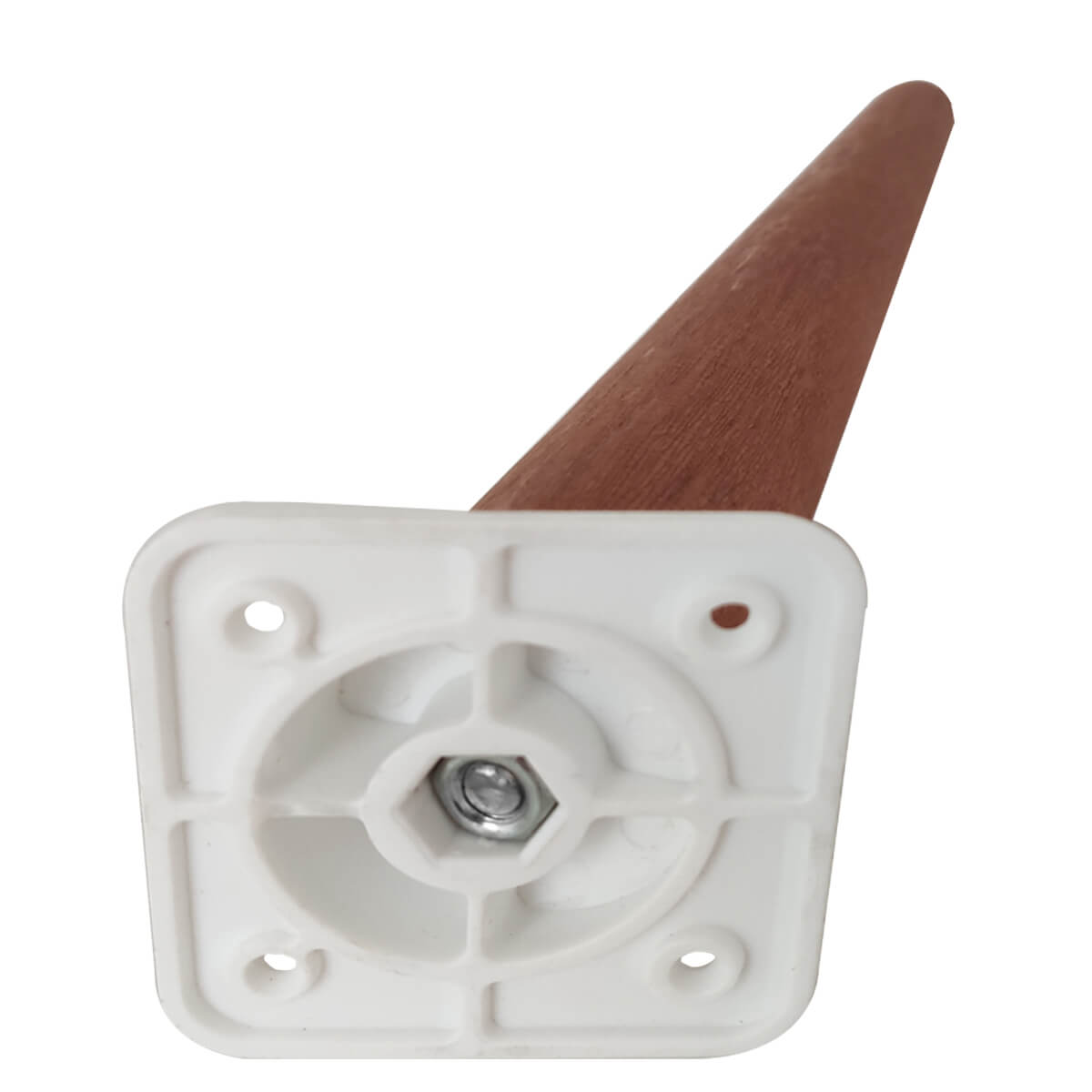 Kit 4 Pés de Madeira 30cm Inclinados com Adaptadores Brancos para Poltronas
