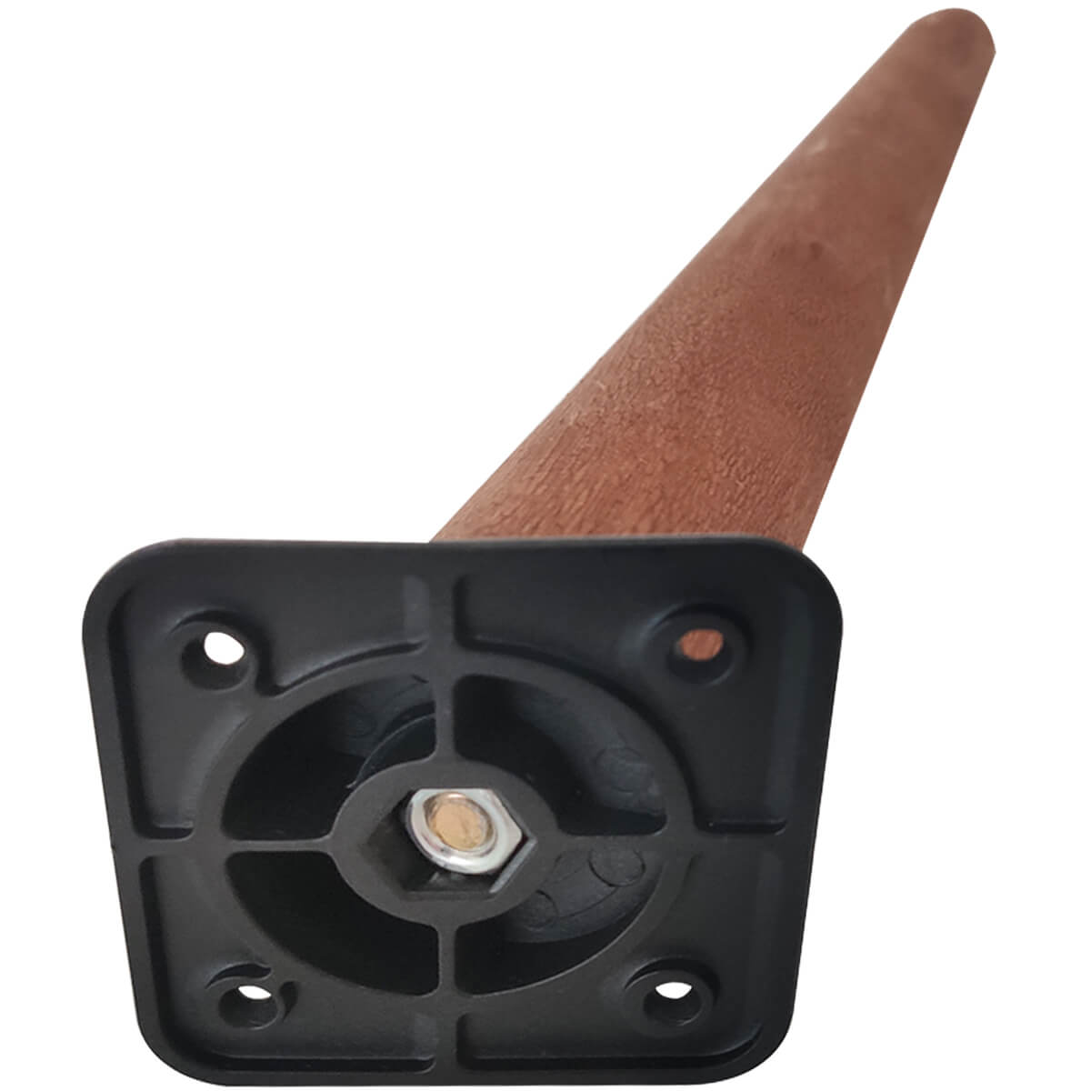 Kit 4 Pés de Madeira 30cm Inclinados com Adaptadores Pretos para Poltronas
