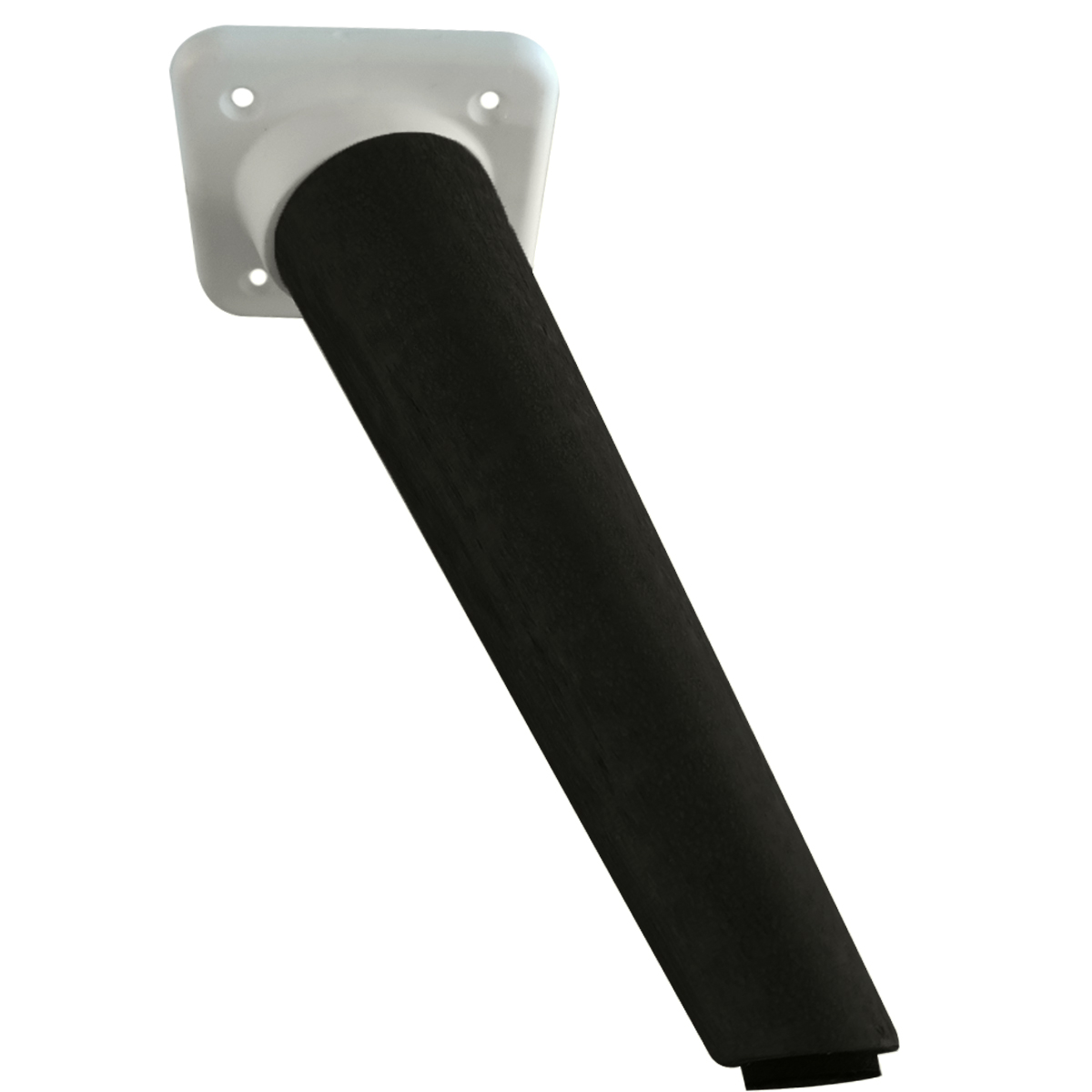 Kit 4 Pés para Poltrona 17cm Inclinado Torto Preto Com Adaptador Branco