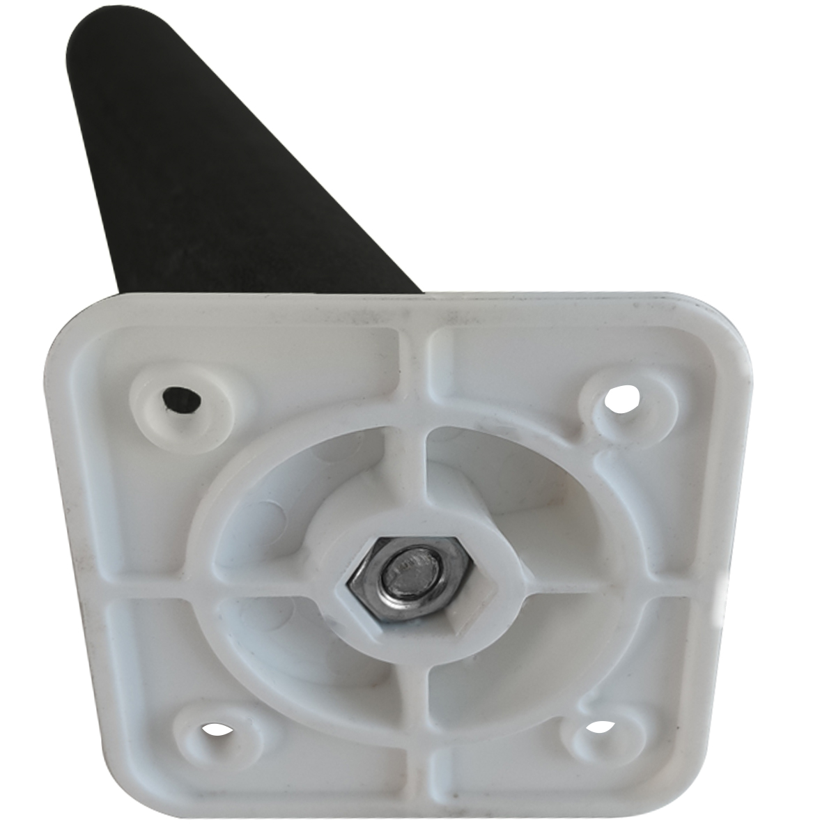 Kit 4 Pés para Poltrona 17cm Inclinado Torto Preto Com Adaptador Branco