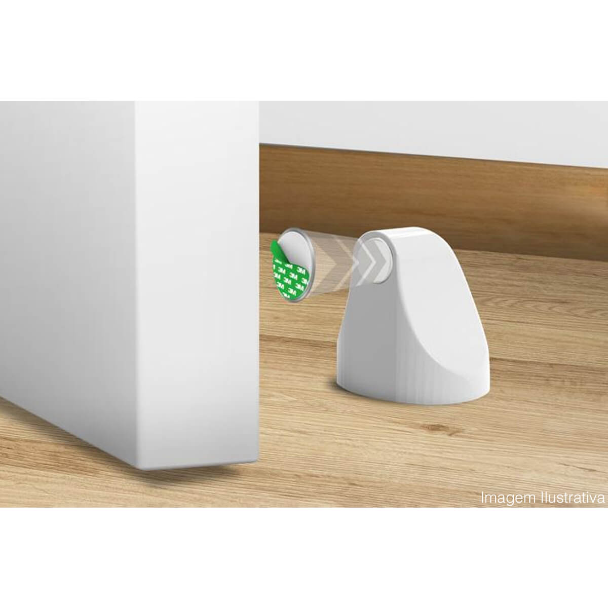 Kit 4 Trava Porta Aparadores De Imã Fixadores Magnéticos Branco