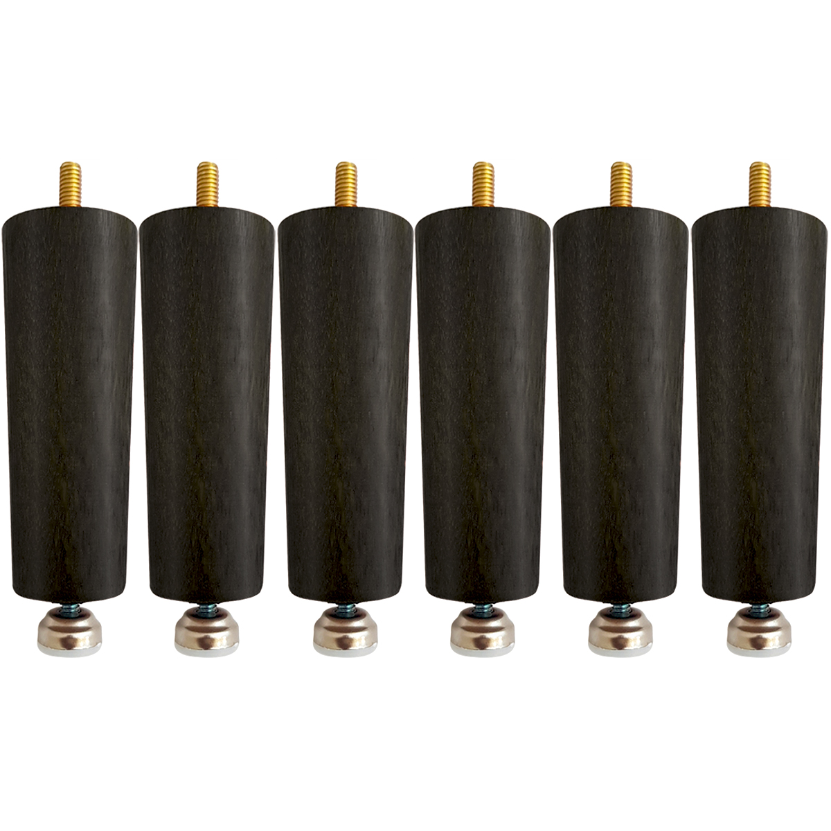 Kit 6 Pés Nivelador Para Cama Box Solteiro ou Casal Extensíveis Preto