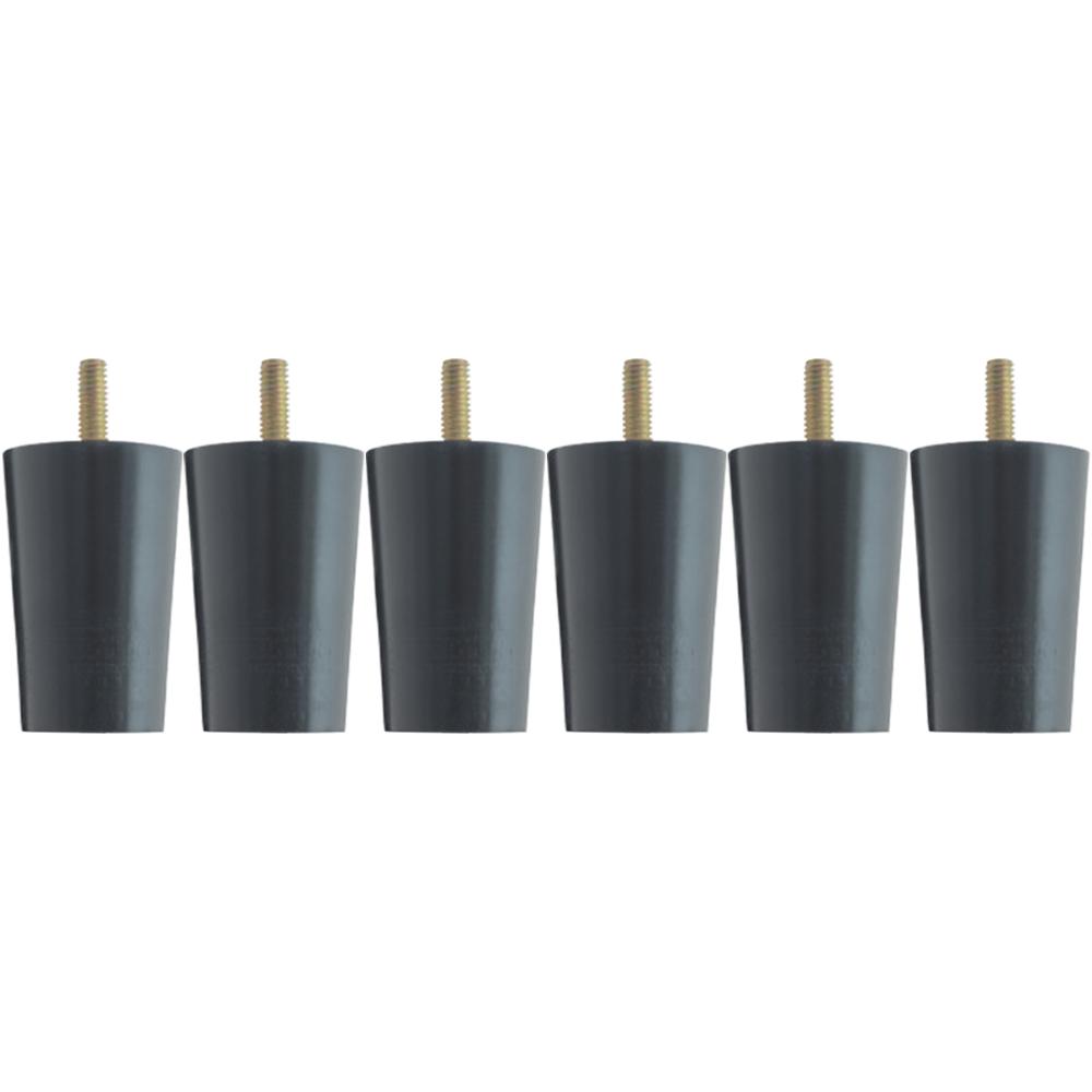Kit 6 Pés Para Cama Box Solteiro 6cm Box Baú Preto Madeira