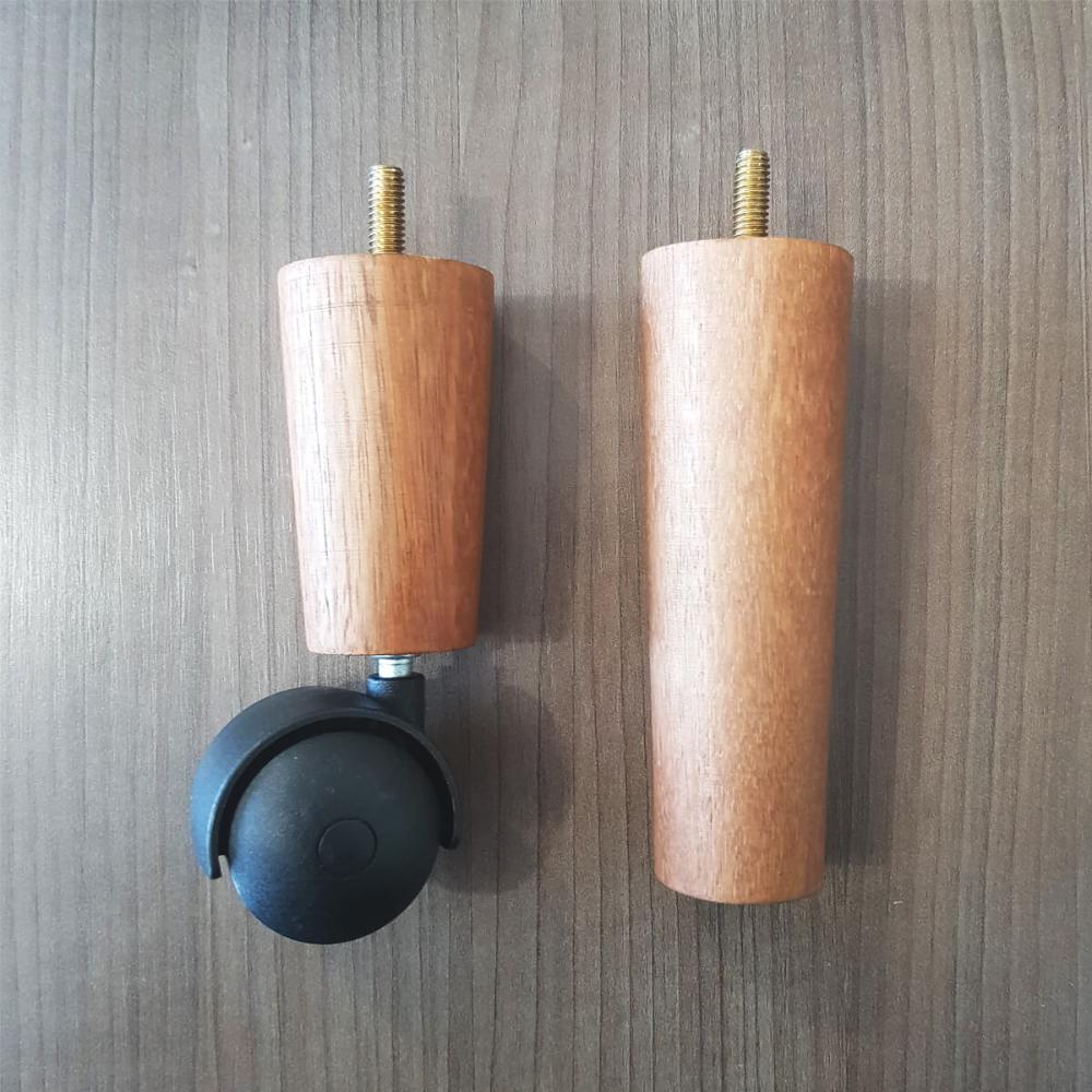 Kit 7 Pes De Cama Box Casal com 5 Pé Palito Fixo 2 Rodizios
