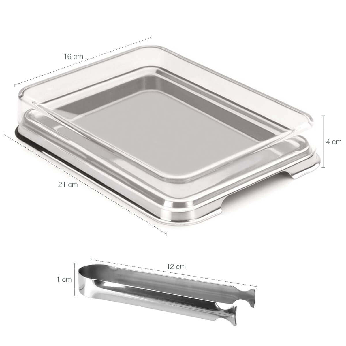 Kit Café Da Manhã Porta Frios Duplo Com Pegador Açucareiro e Porta Pão Aço Inox