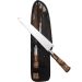 Kit Churrasco Amolador Faca 8'' Cabo Coqueiro Bainha Couro