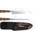 Kit Churrasco Amolador Faca 8'' Cabo Coqueiro Bainha Couro