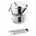 Kit Jarra de Vidro Com Tampa 2L e Balde De Gelo Térmico 2,3L Com Pinça Aço Inox