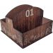 Kit Porta Guardanapos Sachê de Mesa MDF Padaria 1 ao 25 Zanline Marrom