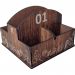 Kit Porta Guardanapos Sachê de Mesa MDF Padaria 1 ao 25 Zanline Marrom