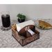Kit Porta Guardanapos Sachê de Mesa MDF Padaria 1 ao 25 Zanline Marrom