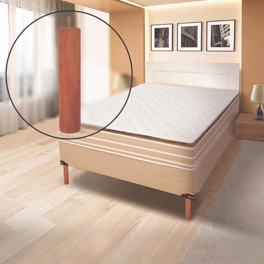 Pé De Cama Box 1 Peça Reposição Pés Para Móveis Pé Palito 20cm Mel