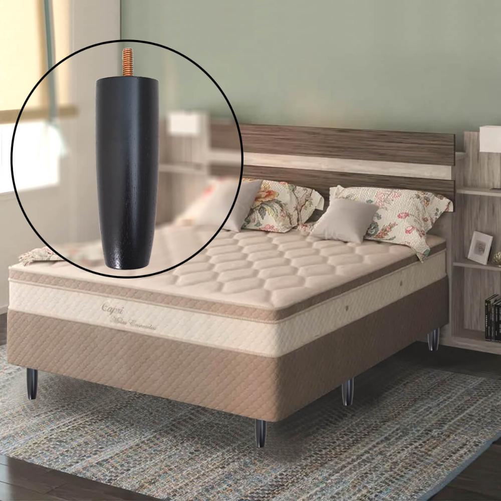 Pé Para Cama Colchão Box Baú Casal ou Solteiro 12cm