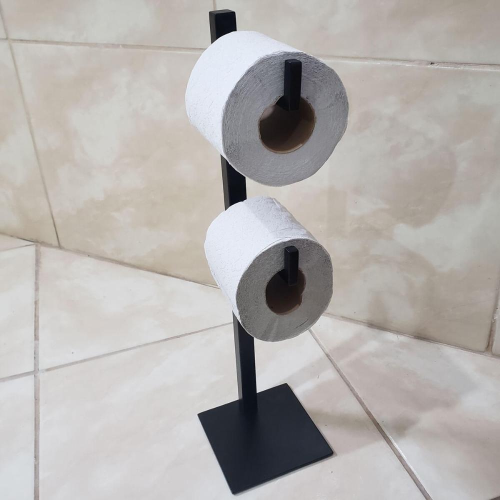 Papeleira de Chão Dupla Quadrada Suporte Porta Papel Higiêni