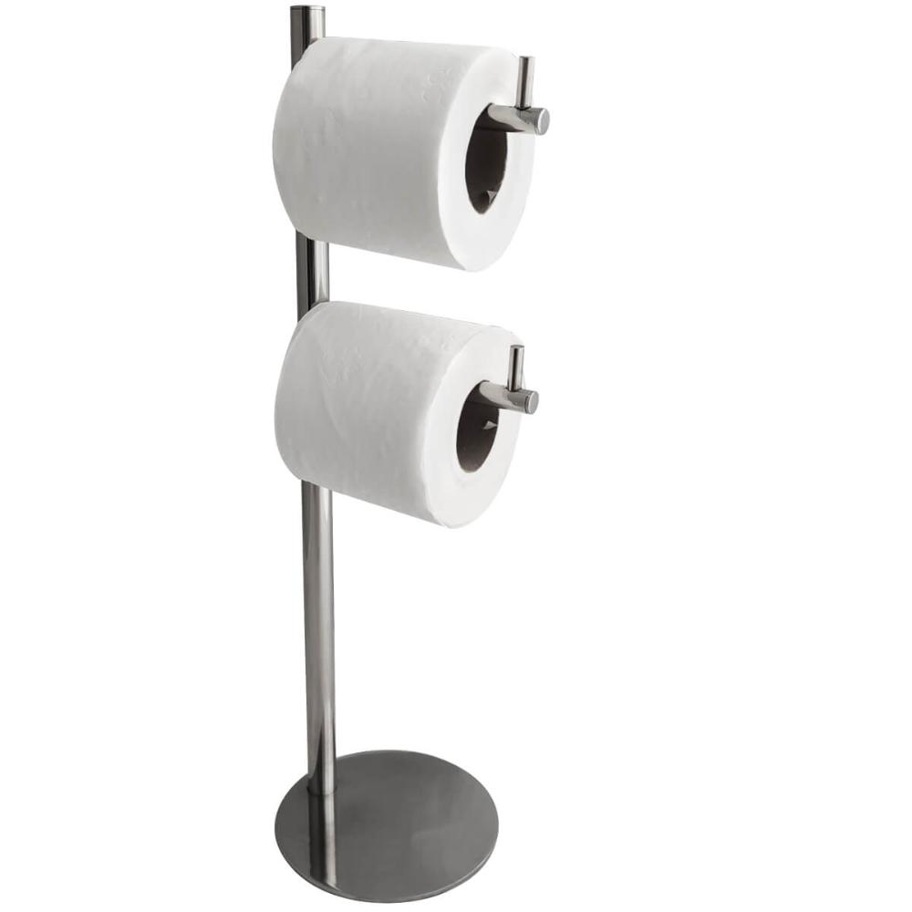 Papeleira em Aço Inox Suporte Porta 2 Rolos Papel Higiênico