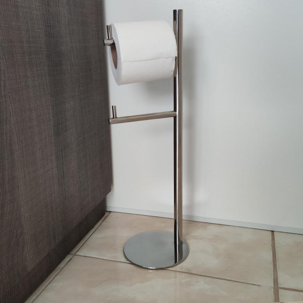 Papeleira em Aço Inox Suporte Porta 2 Rolos Papel Higiênico