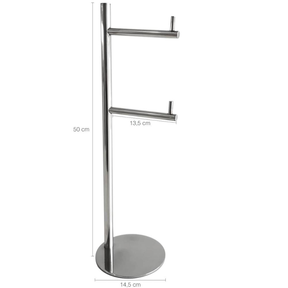 Papeleira em Aço Inox Suporte Porta 2 Rolos Papel Higiênico