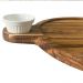 Petisqueira Tábua Teca 23cm Servir com Cabo e Ramekin 30ml Redonda Aperitivos Queijos