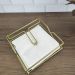 Porta Guardanapo De Mesa Dourado Com Espelho Suporte Para Guardanapo com Peso Duler