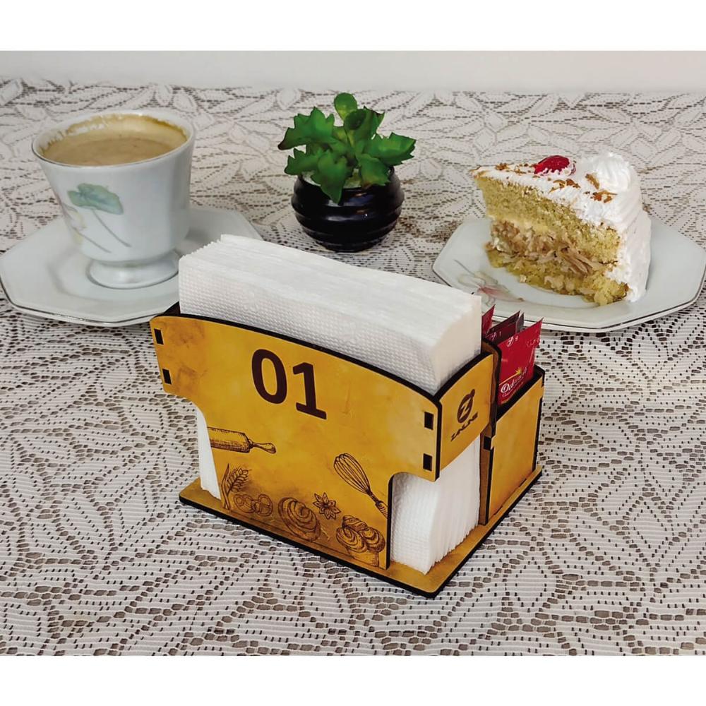 Porta Guardanapos e Sachês de Mesa MDF Numerados 1 ao 25 Zanline Madeira