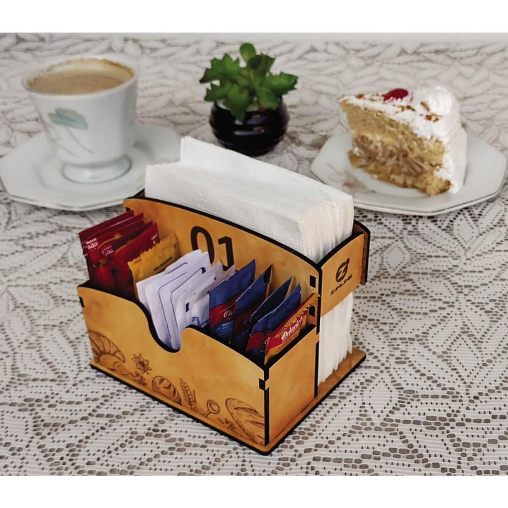 Porta Guardanapos e Sachês de Mesa MDF Numerados 1 ao 25 Zanline Madeira