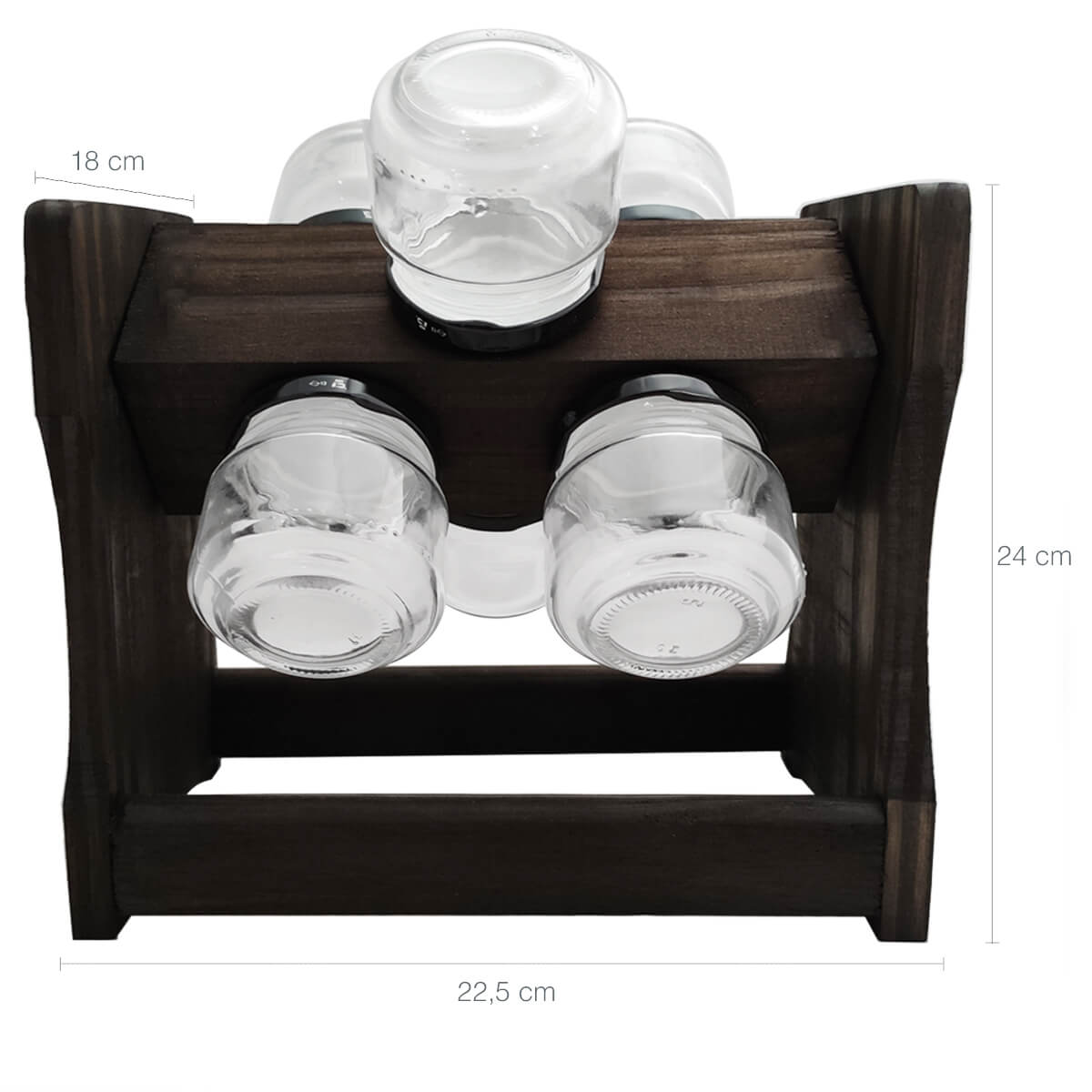 Porta Temperos Giratório 6 Potes De Tempero De Vidro 122ml