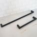 Porta Toalha de Rosto 30cm e Toalheiro Preto de Banho 60cm Gardênia Suporte Banheiro