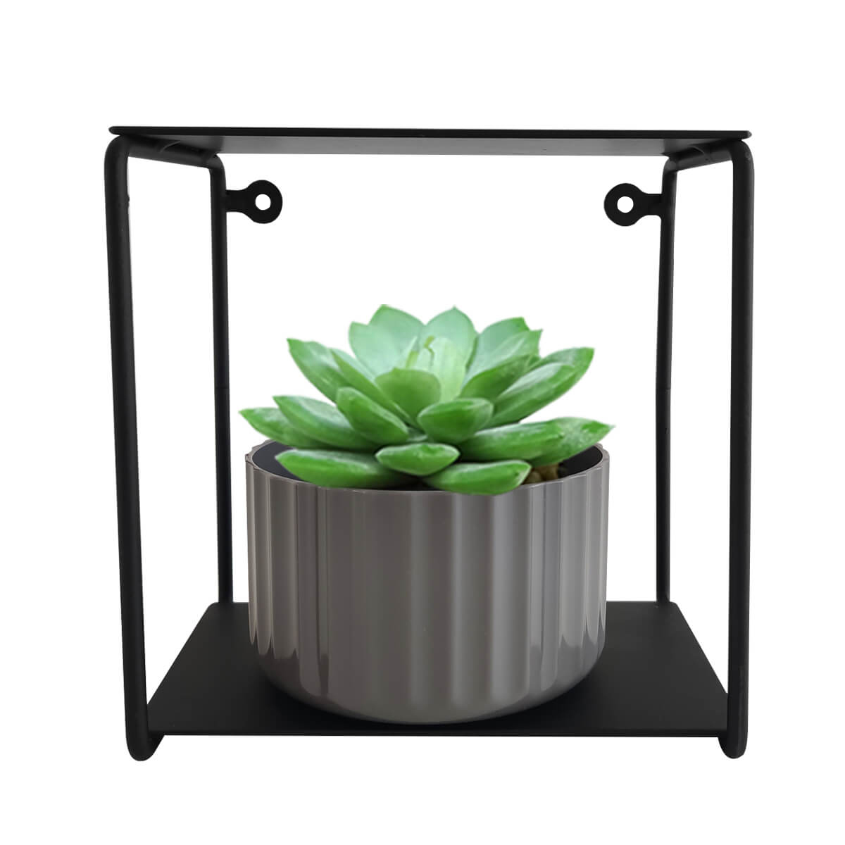 Prateleira Simples Quadrada Nicho Estilo Industrial Decorativo Preto Fosco