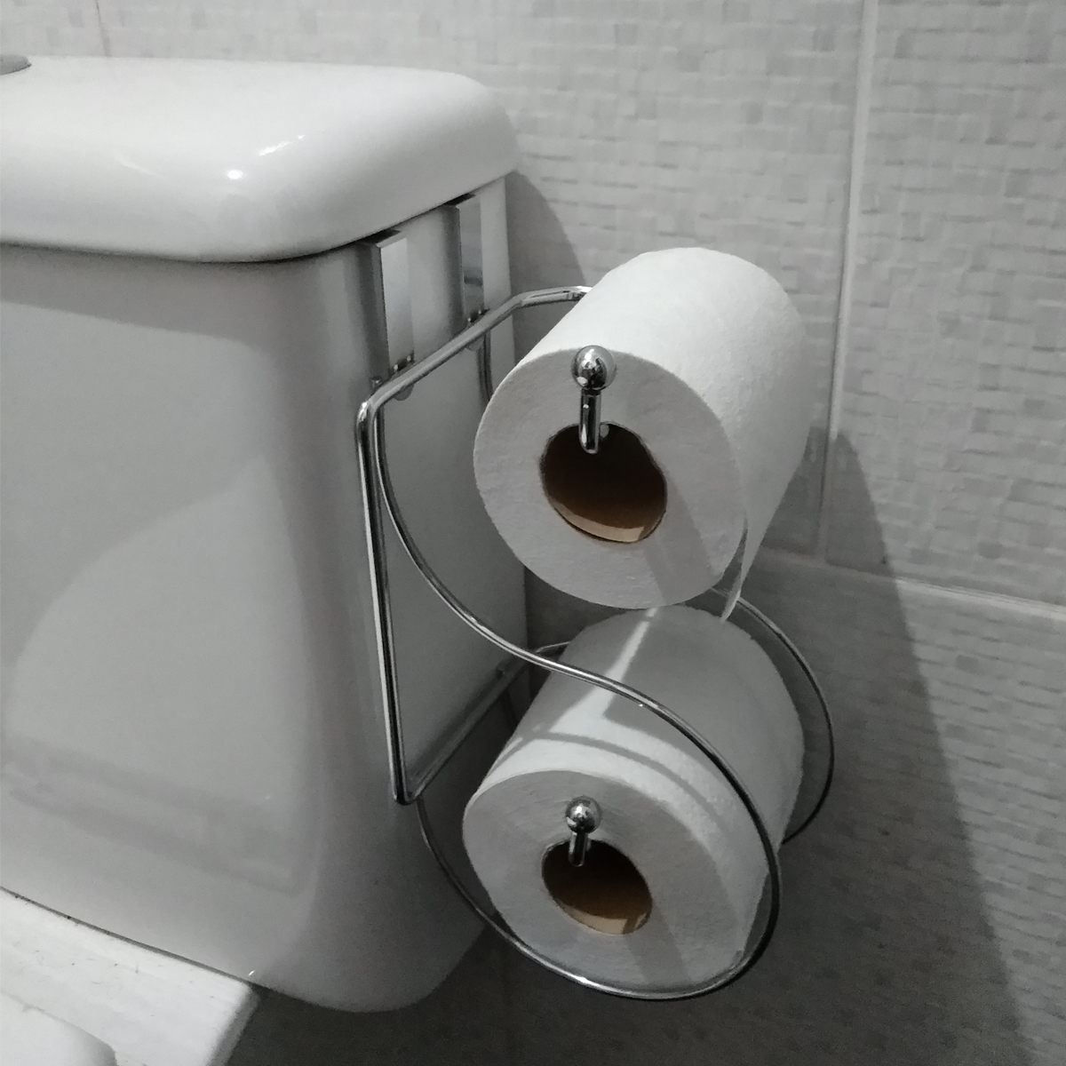 Suporte Duplo Porta Papel Higiênico Caixa Descarga Acoplada