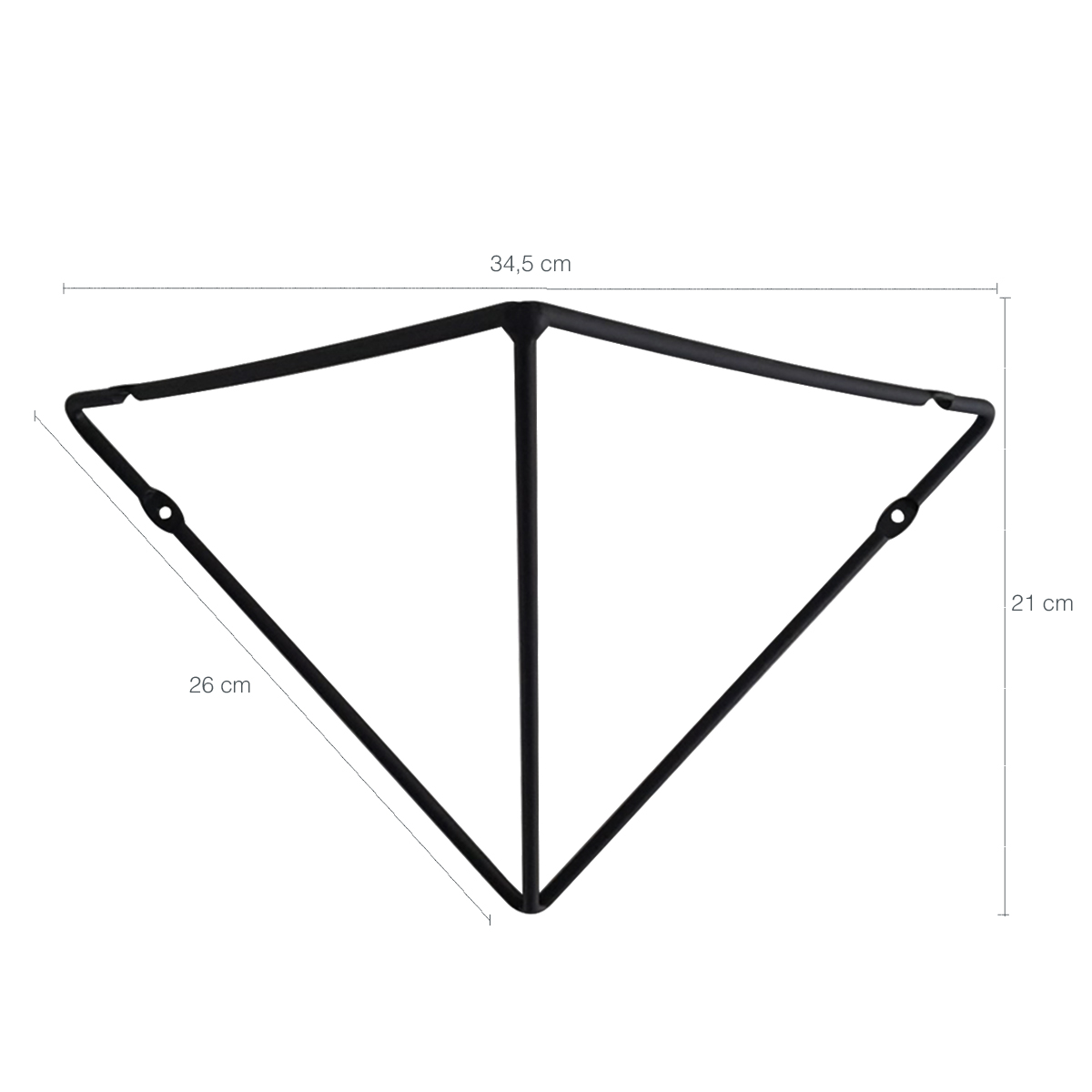 Suporte Mão Francesa Grande Triangular Prateleira Aramado Preto Fosco