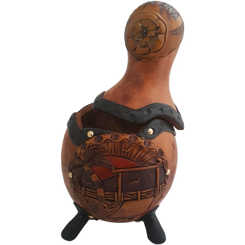 Suporte Porta Erva Mate Artesanal De Porongo Decorativo