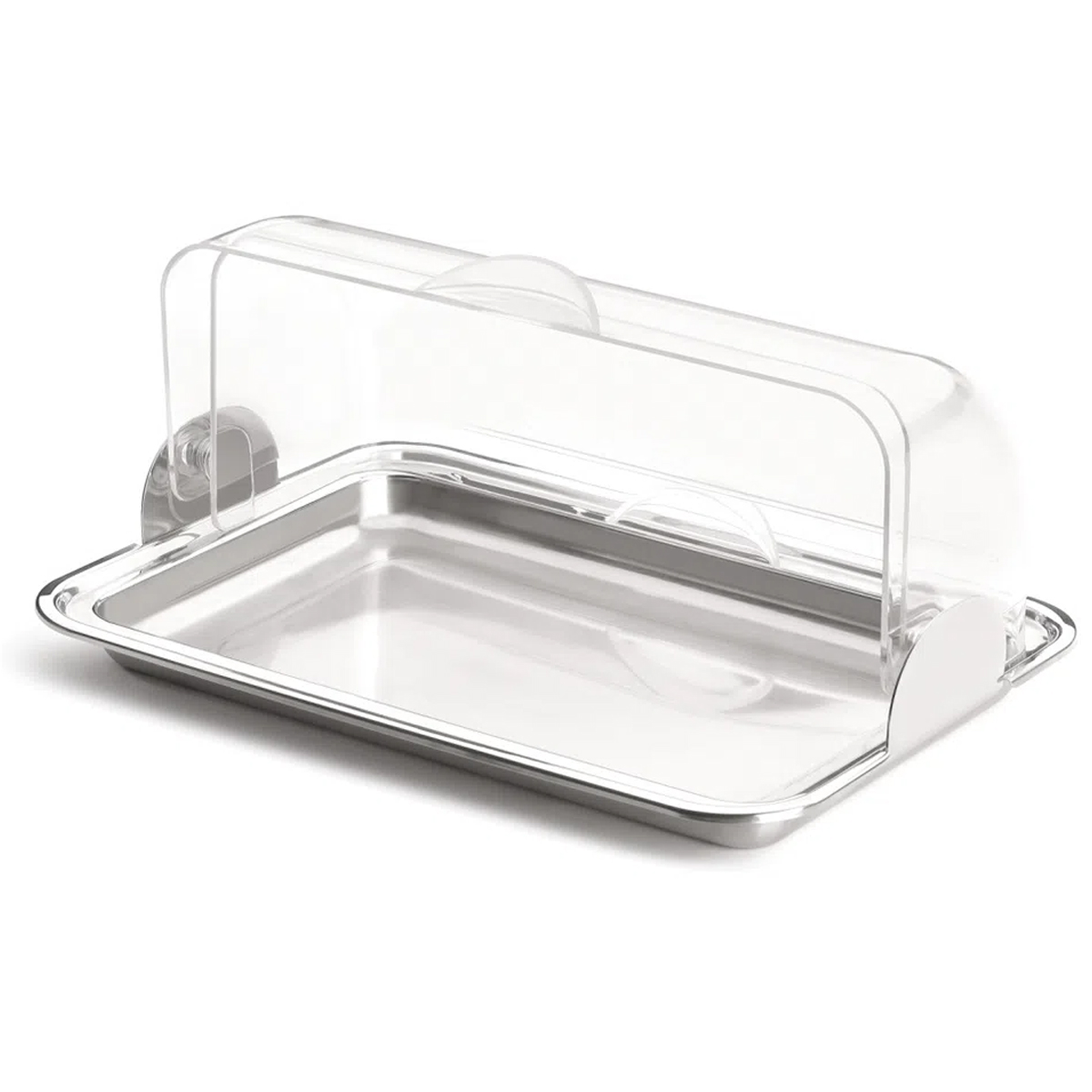 Suporte Porta Pão 29cm Aço Inox Pãozeira Tampa Transparente Vision Forma