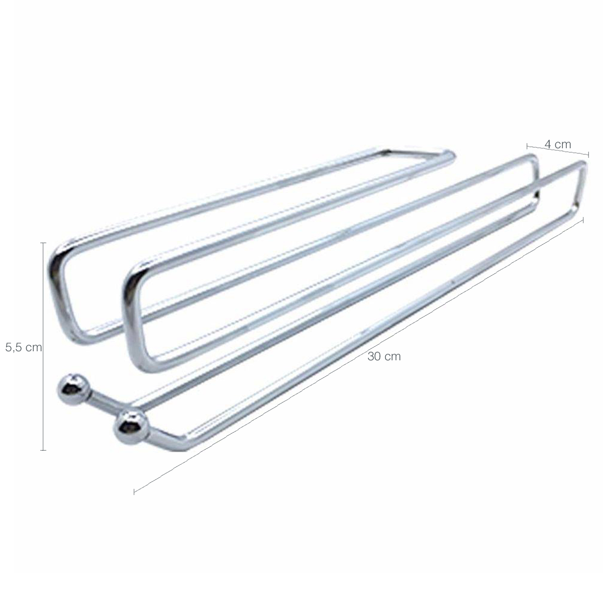 Suporte Porta Taças De Encaixe Simples Cromado Armário