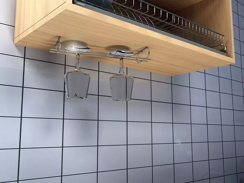 Suporte organizador de armário Porta taças 42cm aço cromado