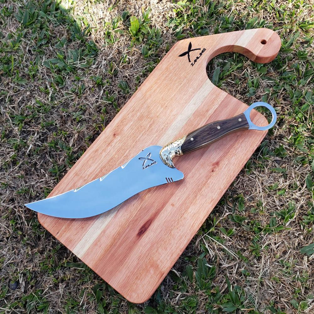 Tábua de Corte de Madeira para Cozinha 50x22x2cm Retangular